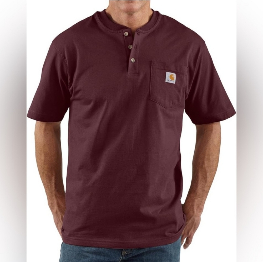CARHARTT Heavyweight Short-Sleeve Pocket Henley T-Shirt